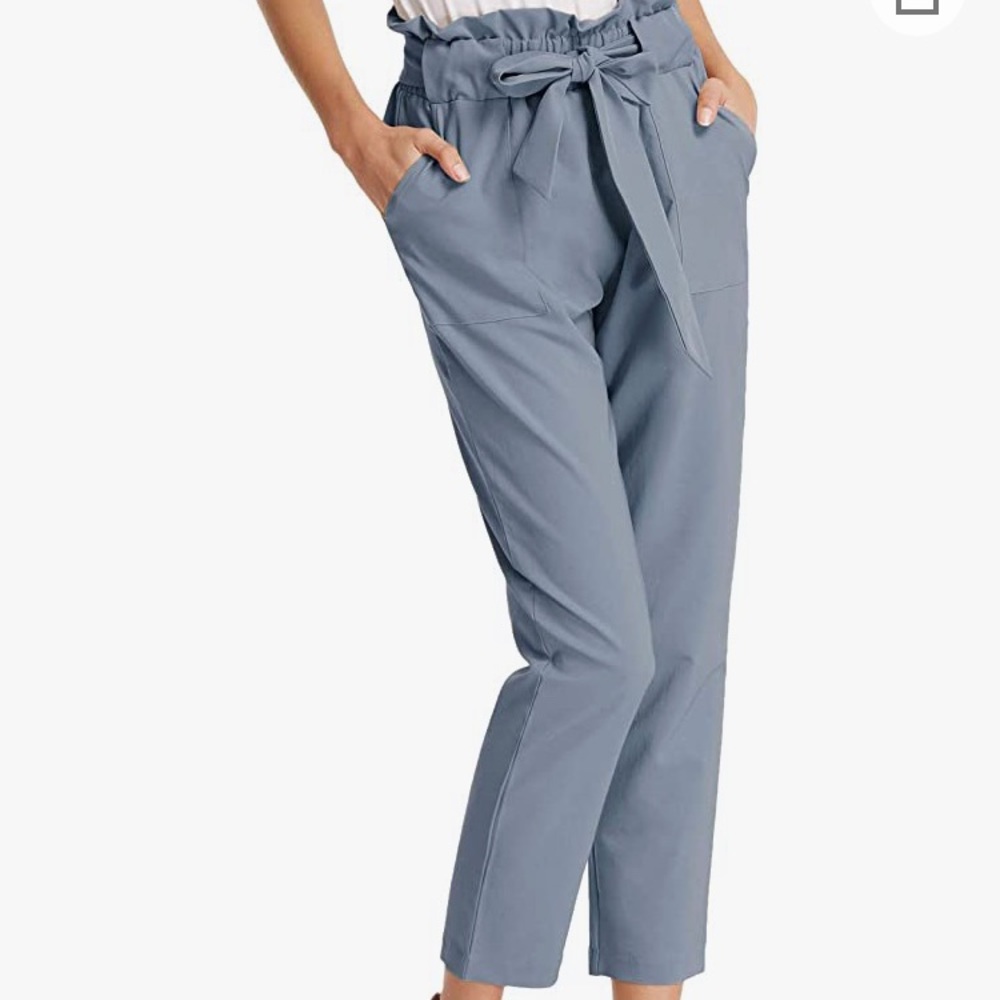 GRACE KARIN Women's Cropped Paper Bag Waist Pants with Pockets